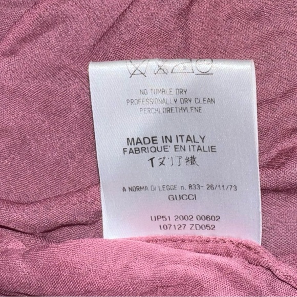 $895 Gucci Pink Tom Ford era silk sheer ruffle long sleeve w tag 42 - Picture 8 of 13